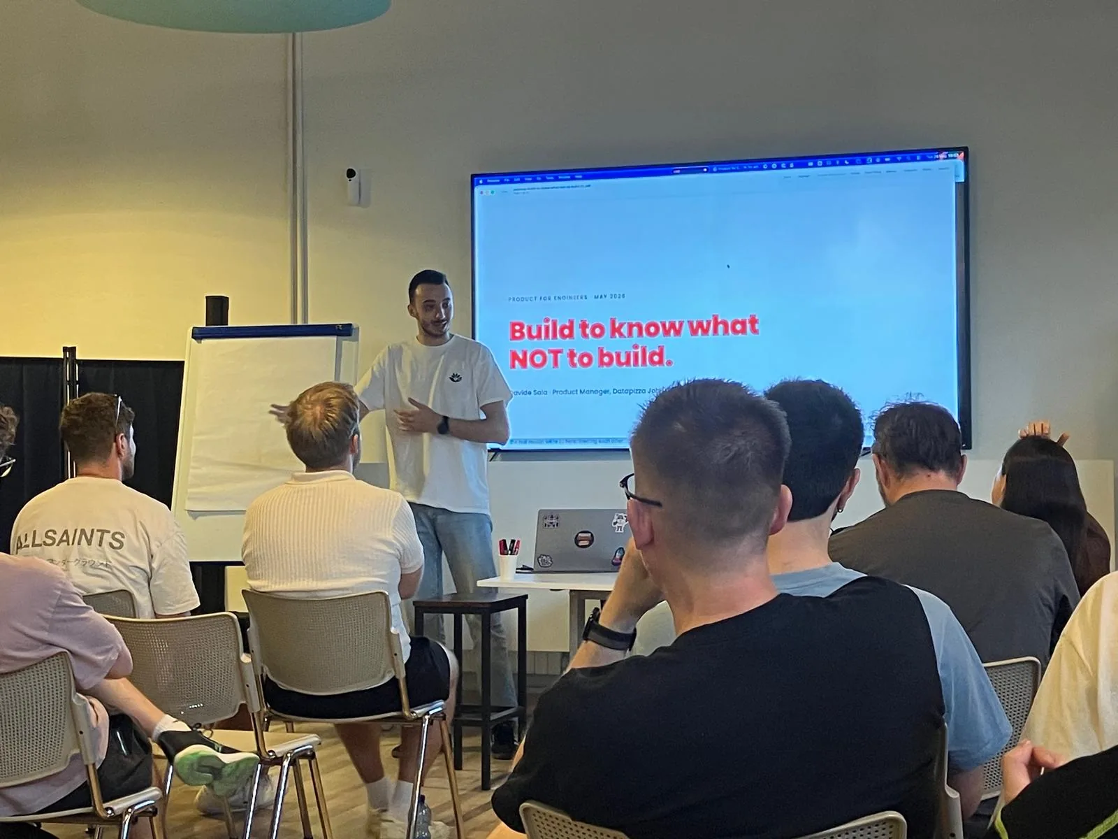 Davide Sala presenting Build to know what not to build